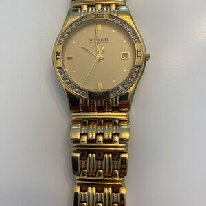 Wittnauer Gold Watch with Crystal Accents
